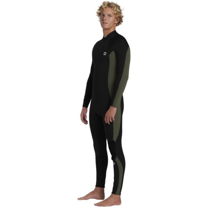 2024 Billabong Mens Foil 3/2mm Flatlock Back Zip Wetsuit ABYW100233 - Moss